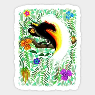 Paradise Bird Fire Feathers Sticker